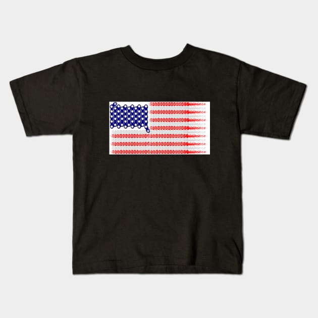 Bike USA Flag Kids T-Shirt by mailboxdisco